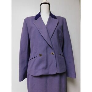 Vintage Pendleton Lavender Suit Coat and Skirt Size 10  Velvet Collar